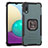 Silicone Matte Finish and Plastic Back Cover Case with Magnetic Finger Ring Stand ZJ1 for Samsung Galaxy M02