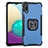 Silicone Matte Finish and Plastic Back Cover Case with Magnetic Finger Ring Stand ZJ1 for Samsung Galaxy M02