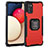 Silicone Matte Finish and Plastic Back Cover Case with Magnetic Finger Ring Stand ZJ1 for Samsung Galaxy M02s