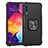 Silicone Matte Finish and Plastic Back Cover Case with Magnetic Finger Ring Stand ZJ2 for Samsung Galaxy A50S