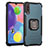 Silicone Matte Finish and Plastic Back Cover Case with Magnetic Finger Ring Stand ZJ2 for Samsung Galaxy A70S