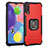 Silicone Matte Finish and Plastic Back Cover Case with Magnetic Finger Ring Stand ZJ2 for Samsung Galaxy A70S