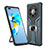 Silicone Matte Finish and Plastic Back Cover Case with Magnetic Finger Ring Stand ZL1 for Huawei Mate 40 Pro+ Plus Cyan