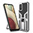 Silicone Matte Finish and Plastic Back Cover Case with Magnetic Finger Ring Stand ZL1 for Samsung Galaxy M02s