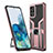 Silicone Matte Finish and Plastic Back Cover Case with Magnetic Finger Ring Stand ZL1 for Samsung Galaxy S20 Plus