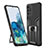 Silicone Matte Finish and Plastic Back Cover Case with Magnetic Finger Ring Stand ZL1 for Samsung Galaxy S20 Plus