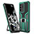 Silicone Matte Finish and Plastic Back Cover Case with Magnetic Finger Ring Stand ZL1 for Samsung Galaxy S20 Ultra Green