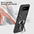 Silicone Matte Finish and Plastic Back Cover Case with Magnetic Finger Ring Stand ZL1 for Samsung Galaxy Z Flip3 5G