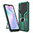 Silicone Matte Finish and Plastic Back Cover Case with Magnetic Finger Ring Stand ZL1 for Xiaomi Redmi 9A Green