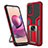 Silicone Matte Finish and Plastic Back Cover Case with Magnetic Finger Ring Stand ZL1 for Xiaomi Redmi Note 10 4G