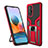 Silicone Matte Finish and Plastic Back Cover Case with Magnetic Finger Ring Stand ZL1 for Xiaomi Redmi Note 10 Pro 4G