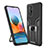Silicone Matte Finish and Plastic Back Cover Case with Magnetic Finger Ring Stand ZL1 for Xiaomi Redmi Note 10 Pro Max Black
