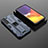 Silicone Matte Finish and Plastic Back Cover Case with Magnetic Stand A01 for Samsung Galaxy S21 FE 5G