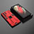 Silicone Matte Finish and Plastic Back Cover Case with Magnetic Stand A01 for Samsung Galaxy S21 Ultra 5G