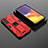 Silicone Matte Finish and Plastic Back Cover Case with Magnetic Stand A01 for Samsung Galaxy S22 Plus 5G