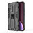 Silicone Matte Finish and Plastic Back Cover Case with Magnetic Stand A02 for Xiaomi Mi 12 5G Black