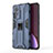 Silicone Matte Finish and Plastic Back Cover Case with Magnetic Stand A02 for Xiaomi Mi 12S 5G