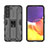 Silicone Matte Finish and Plastic Back Cover Case with Magnetic Stand A03 for Samsung Galaxy S21 FE 5G