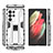 Silicone Matte Finish and Plastic Back Cover Case with Magnetic Stand A03 for Samsung Galaxy S21 Ultra 5G