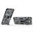 Silicone Matte Finish and Plastic Back Cover Case with Magnetic Stand A03 for Vivo iQOO 8 Pro 5G Gray