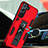 Silicone Matte Finish and Plastic Back Cover Case with Magnetic Stand A04 for Samsung Galaxy S21 FE 5G