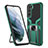 Silicone Matte Finish and Plastic Back Cover Case with Magnetic Stand A05 for Samsung Galaxy S21 FE 5G Green