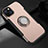 Silicone Matte Finish and Plastic Back Cover Case with Magnetic Stand A08 for Apple iPhone 13 Mini