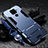 Silicone Matte Finish and Plastic Back Cover Case with Magnetic Stand for Huawei Nova 5i Pro Blue