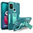 Silicone Matte Finish and Plastic Back Cover Case with Magnetic Stand for Motorola Moto G10