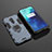 Silicone Matte Finish and Plastic Back Cover Case with Magnetic Stand for OnePlus 7T Pro 5G