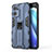 Silicone Matte Finish and Plastic Back Cover Case with Magnetic Stand for OnePlus Nord CE 2 5G