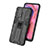 Silicone Matte Finish and Plastic Back Cover Case with Magnetic Stand for Oppo A95 4G