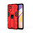 Silicone Matte Finish and Plastic Back Cover Case with Magnetic Stand for Oppo F19 Pro