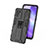 Silicone Matte Finish and Plastic Back Cover Case with Magnetic Stand for Oppo F19 Pro+ Plus 5G