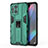 Silicone Matte Finish and Plastic Back Cover Case with Magnetic Stand for Oppo Find X3 5G