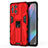 Silicone Matte Finish and Plastic Back Cover Case with Magnetic Stand for Oppo Find X3 Pro 5G