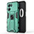 Silicone Matte Finish and Plastic Back Cover Case with Magnetic Stand for Oppo K10 5G