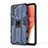 Silicone Matte Finish and Plastic Back Cover Case with Magnetic Stand for Oppo K9 Pro 5G Blue