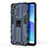 Silicone Matte Finish and Plastic Back Cover Case with Magnetic Stand for Oppo Reno6 5G