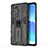 Silicone Matte Finish and Plastic Back Cover Case with Magnetic Stand for Oppo Reno6 Pro 5G