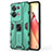 Silicone Matte Finish and Plastic Back Cover Case with Magnetic Stand for Oppo Reno9 Pro+ Plus 5G