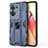 Silicone Matte Finish and Plastic Back Cover Case with Magnetic Stand for Oppo Reno9 Pro+ Plus 5G