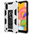 Silicone Matte Finish and Plastic Back Cover Case with Magnetic Stand for Samsung Galaxy A01 SM-A015