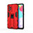 Silicone Matte Finish and Plastic Back Cover Case with Magnetic Stand for Samsung Galaxy A52 4G