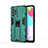 Silicone Matte Finish and Plastic Back Cover Case with Magnetic Stand for Samsung Galaxy A52 4G Green
