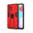 Silicone Matte Finish and Plastic Back Cover Case with Magnetic Stand for Samsung Galaxy A52 5G