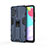 Silicone Matte Finish and Plastic Back Cover Case with Magnetic Stand for Samsung Galaxy A52 5G