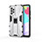 Silicone Matte Finish and Plastic Back Cover Case with Magnetic Stand for Samsung Galaxy A52s 5G