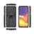 Silicone Matte Finish and Plastic Back Cover Case with Magnetic Stand for Samsung Galaxy A82 5G