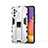 Silicone Matte Finish and Plastic Back Cover Case with Magnetic Stand for Samsung Galaxy F34 5G